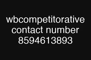 wbcompetitorative contact number 8594613893